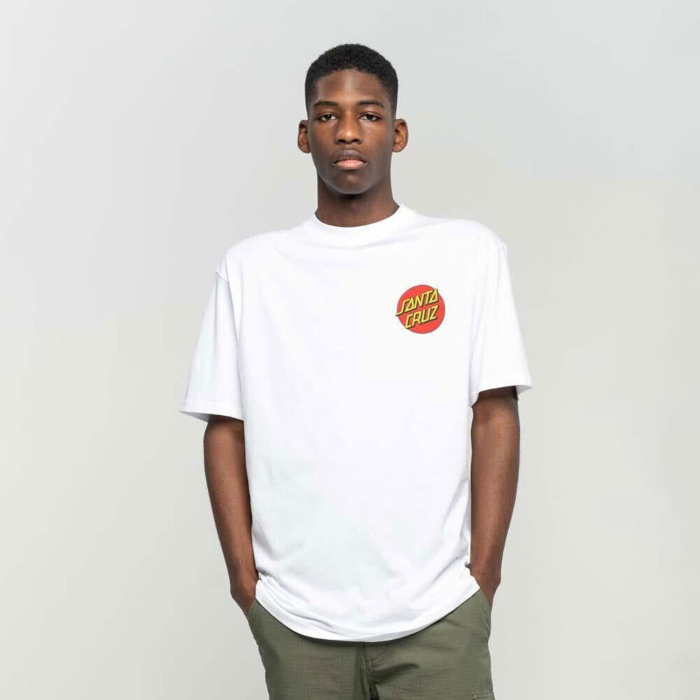 Santa Cruz Classic Dot Chest Tee - White