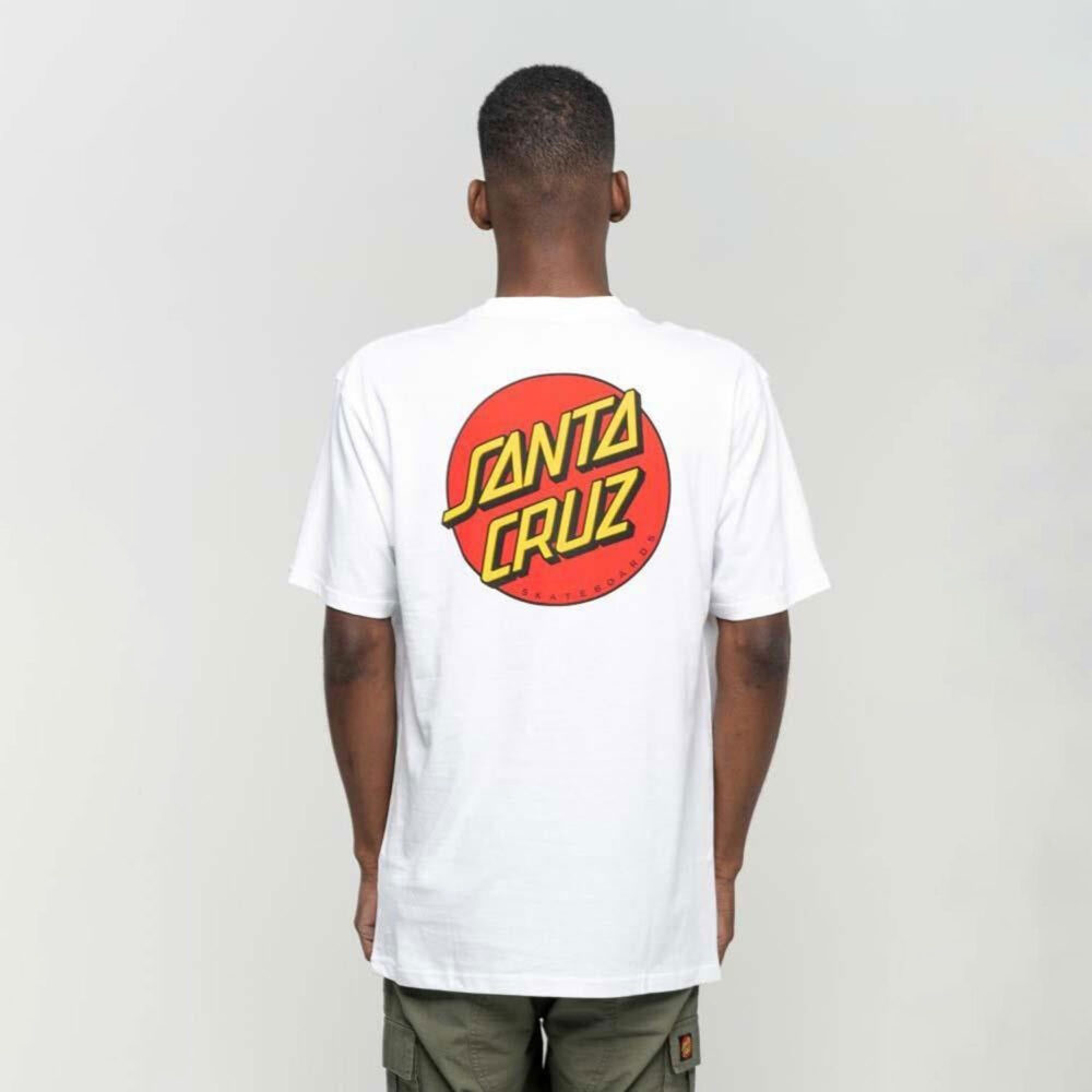 Santa Cruz Classic Dot Chest Tee - White