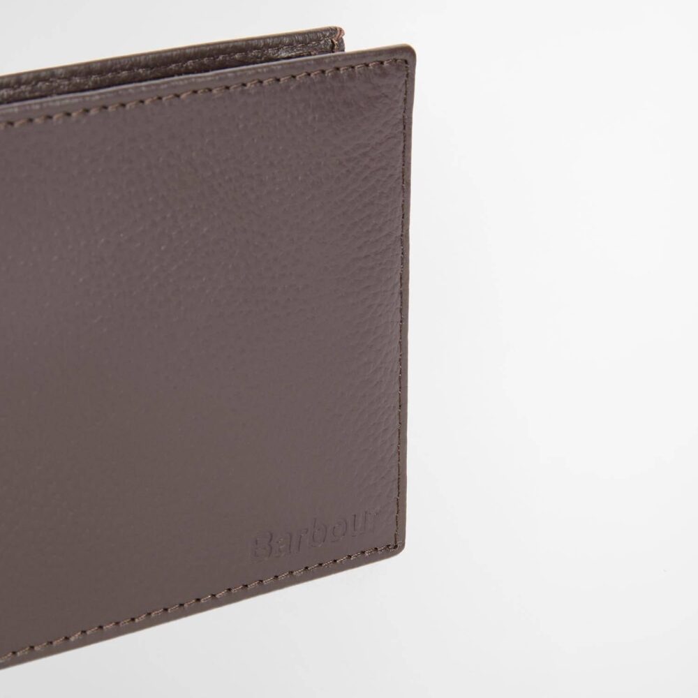 Barbour Amble Leather Billfold Wallet - Dark Brown