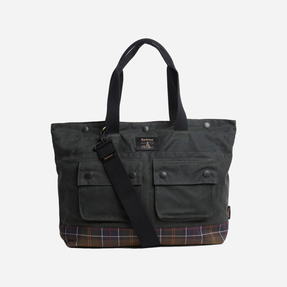 Barbour Field Wax Tote Bag - Sage/Classic Barbour Field Wax Tote Bag - Sage/Classic