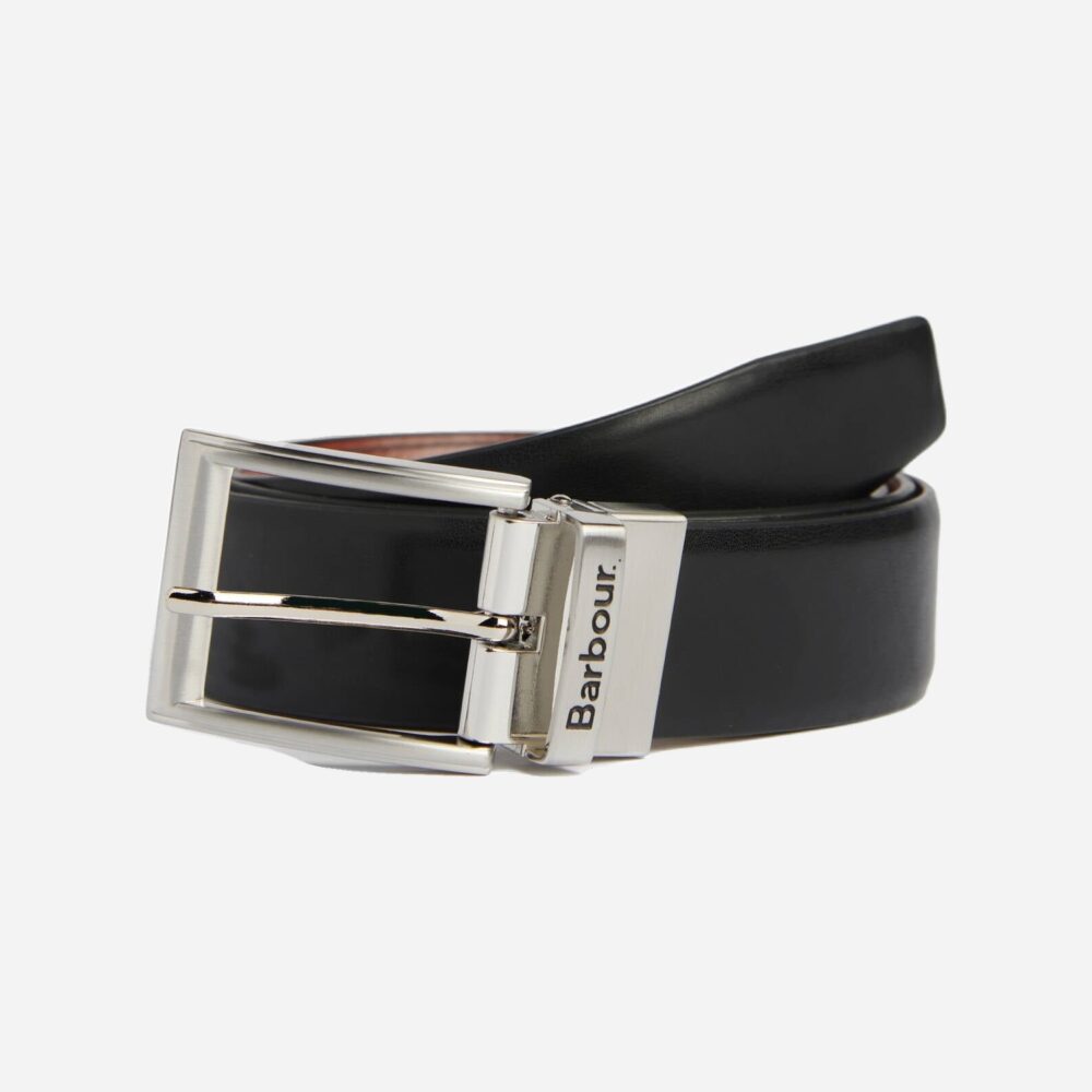 Barbour Fife Reversible Leather Belt - Black/Chestnut Brown