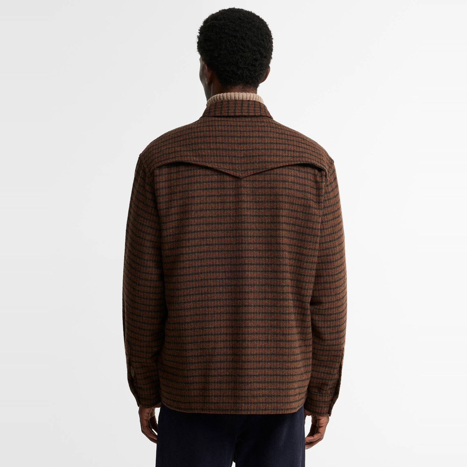 Barbour Hatfield OS Houndstooth Overshirt - Chesnut