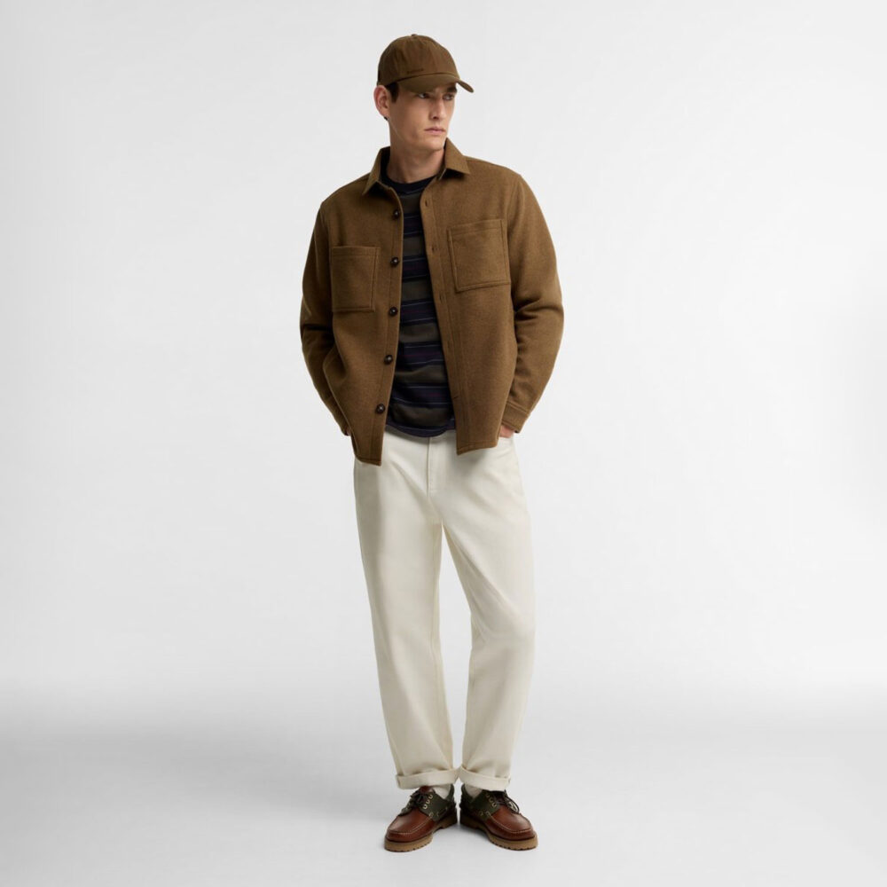 Barbour Marltown Tailored Wool Blend Overshirt - Sandstone