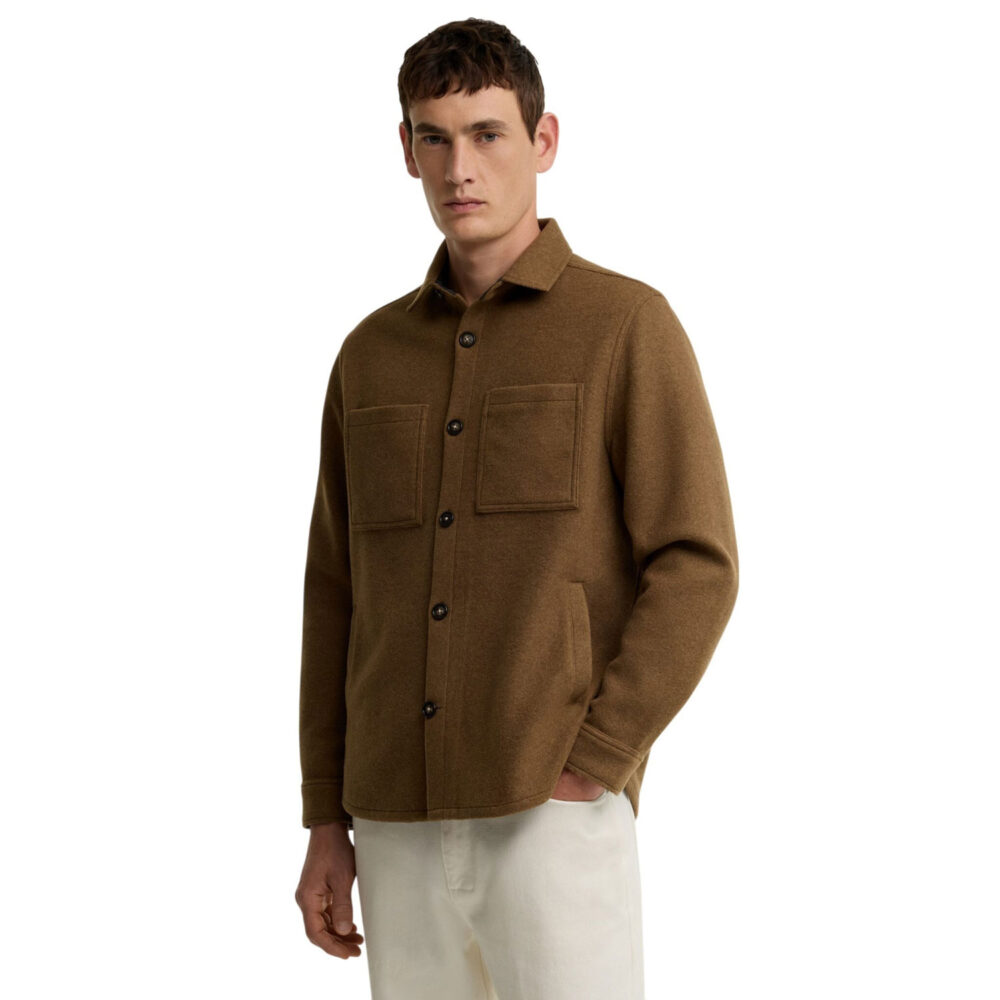 Barbour Marltown Tailored Wool Blend Overshirt - Sandstone