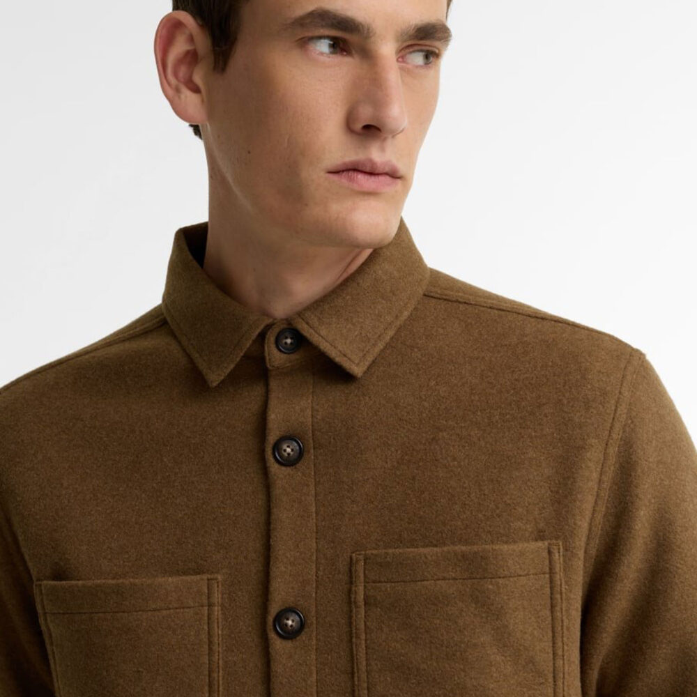Barbour Marltown Tailored Wool Blend Overshirt - Sandstone