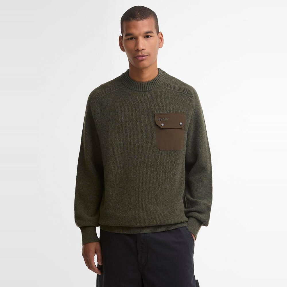 Barbour Stockham Texture Knit Crew - Beech