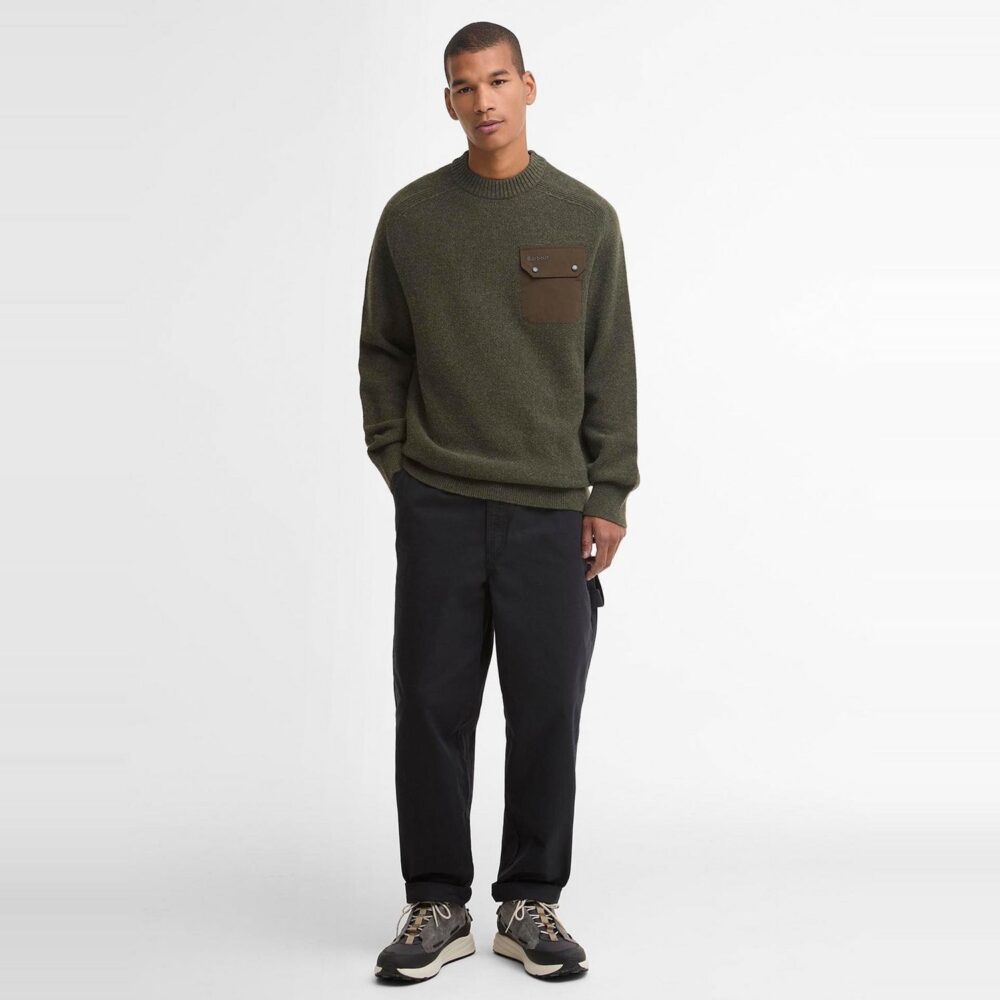 Barbour Stockham Texture Knit Crew - Beech