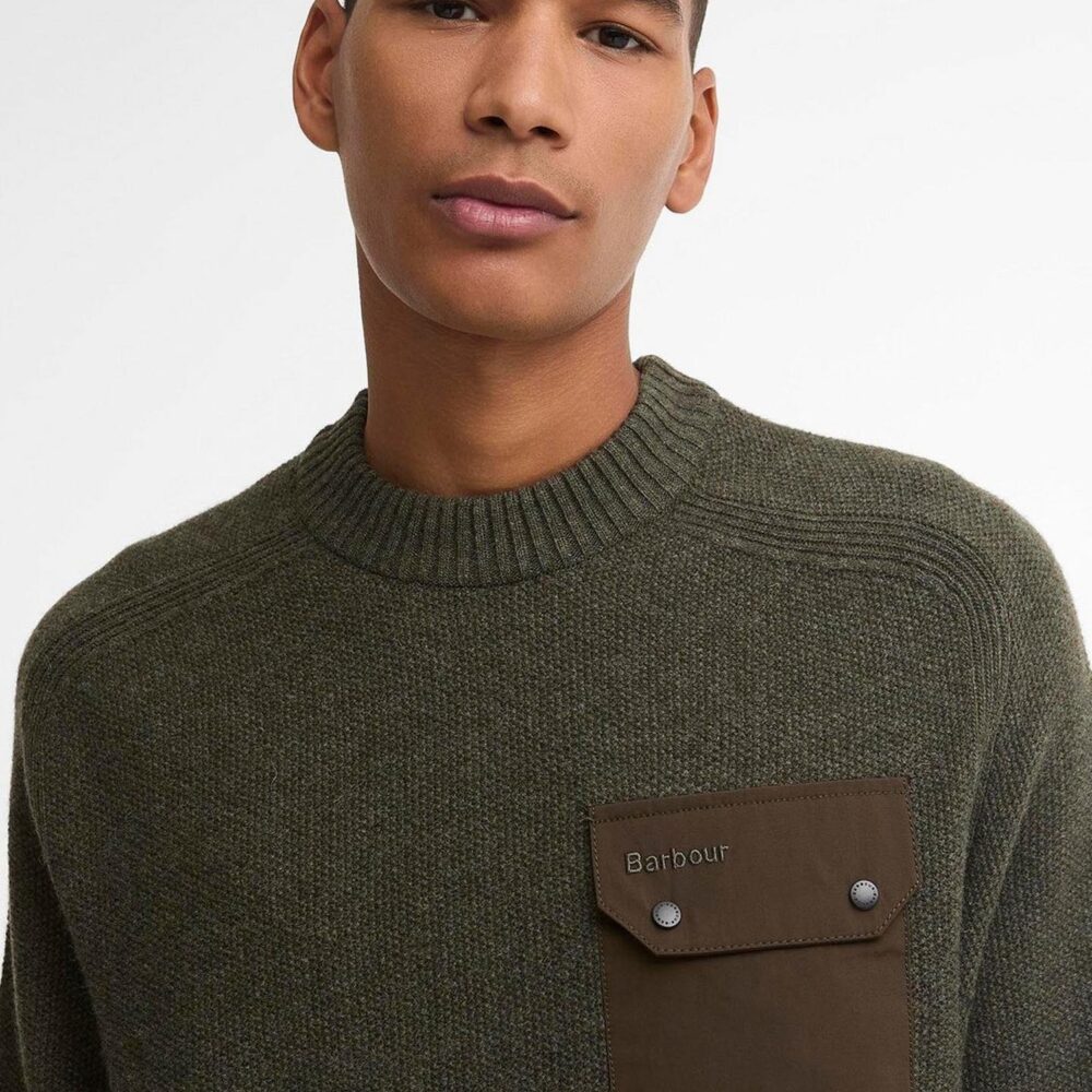 Barbour Stockham Texture Knit Crew - Beech