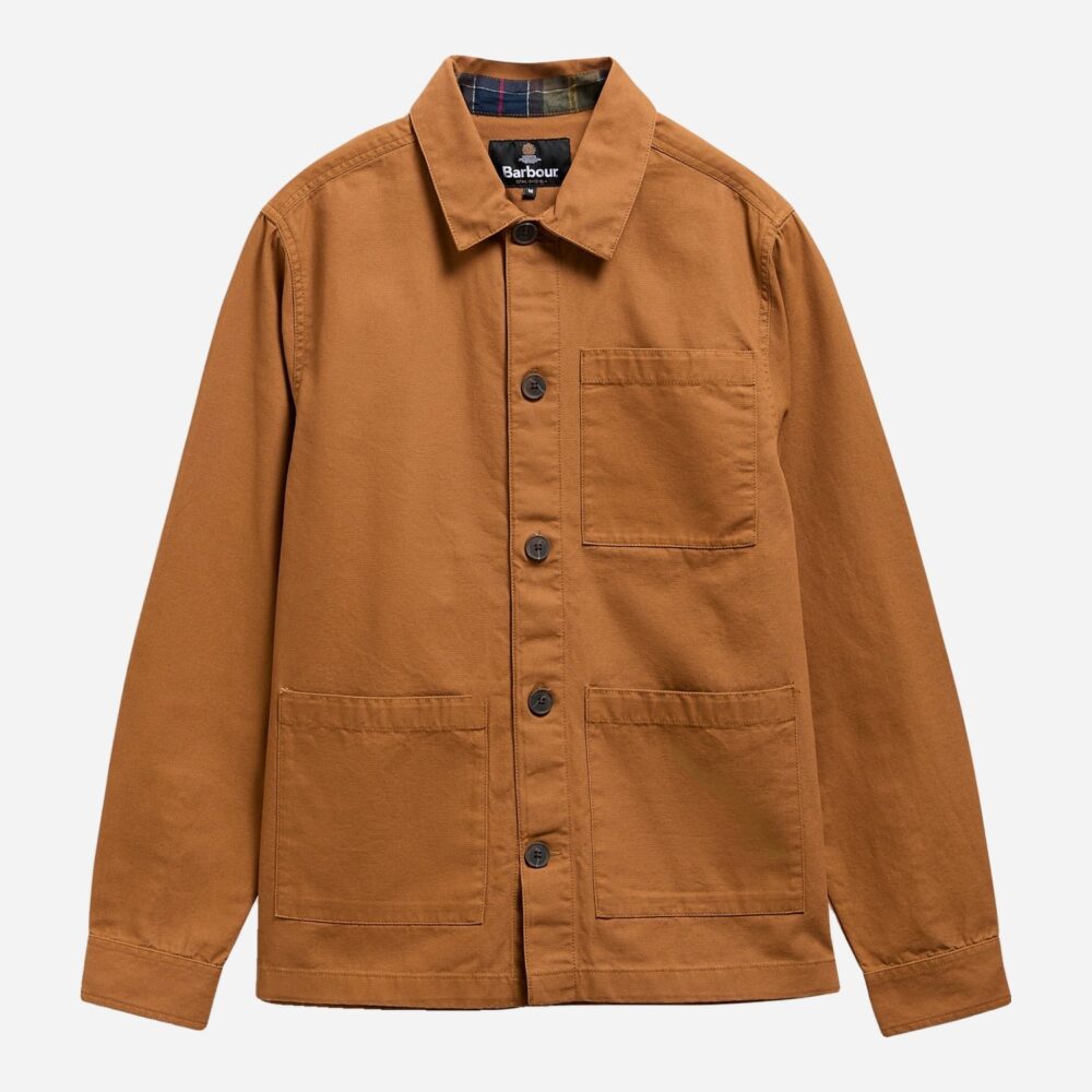 Barbour Tartan Trimmed Washed Overshirt - Cinammon Barbour Tartan Trimmed Washed Overshirt - Cinammon