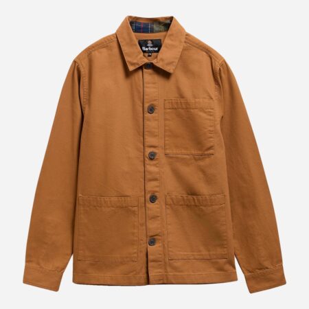 Barbour Tartan Trimmed Washed Overshirt - Cinammon