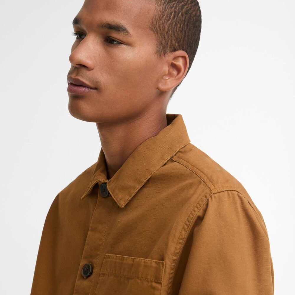 Barbour Tartan Trimmed Washed Overshirt - Cinammon Barbour Tartan Trimmed Washed Overshirt - Cinammon