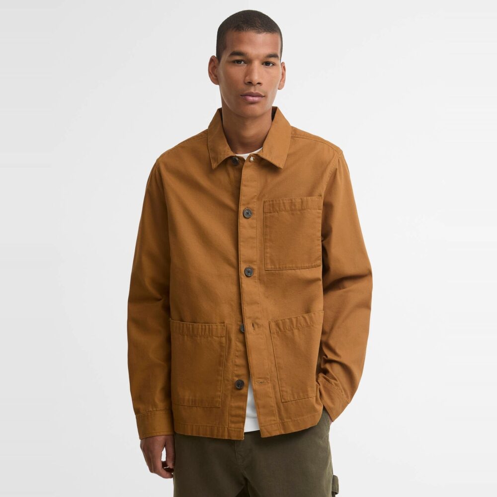 Barbour Tartan Trimmed Washed Overshirt - Cinammon Barbour Tartan Trimmed Washed Overshirt - Cinammon