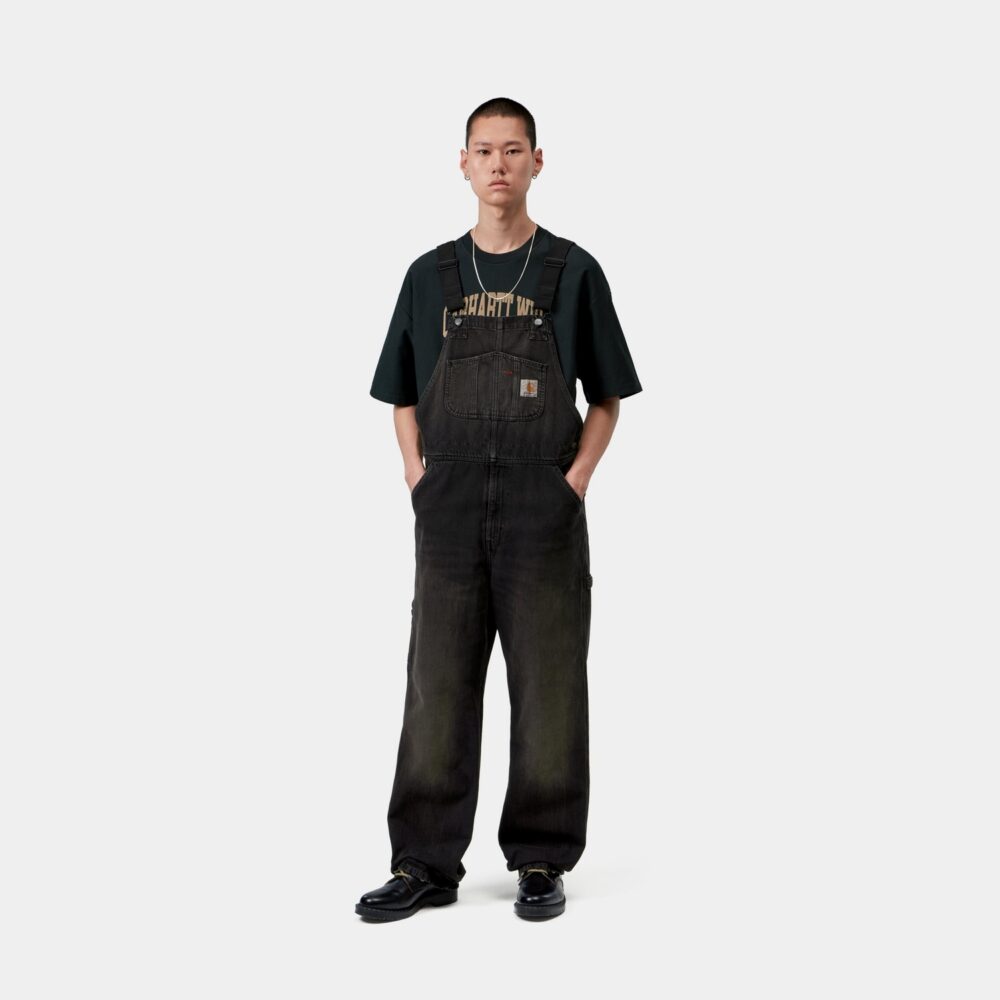 Carhartt WIP Bib Denim Overall - Black/Tobacco Used Wash