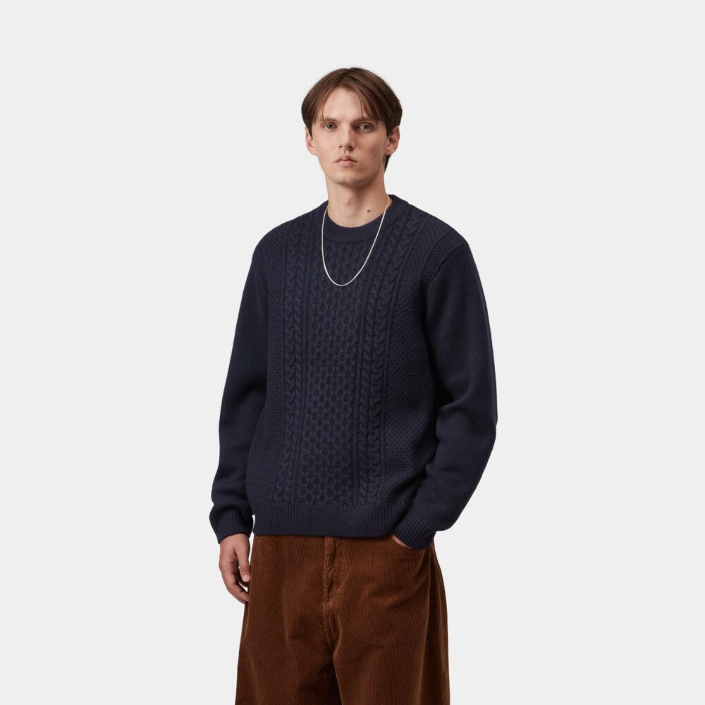 Carhartt WIP Caster Knit Sweater - Dark Navy Carhartt WIP Caster Knit Sweater - Dark Navy