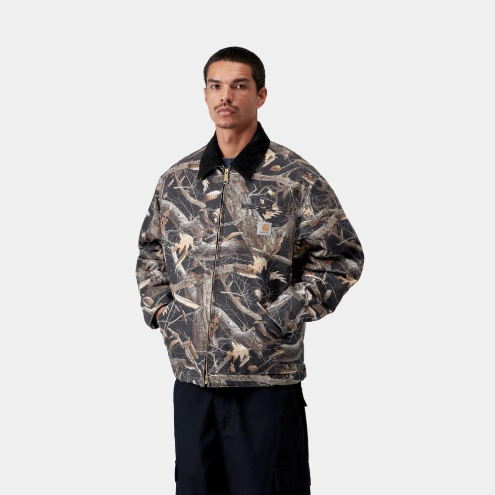 Carhartt WIP OG Detroit Jacket - Camo Feather Tree/Black/Heavy Stone Wash Carhartt WIP OG Detroit Jacket - Camo Feather Tree/Black/Heavy Stone Wash