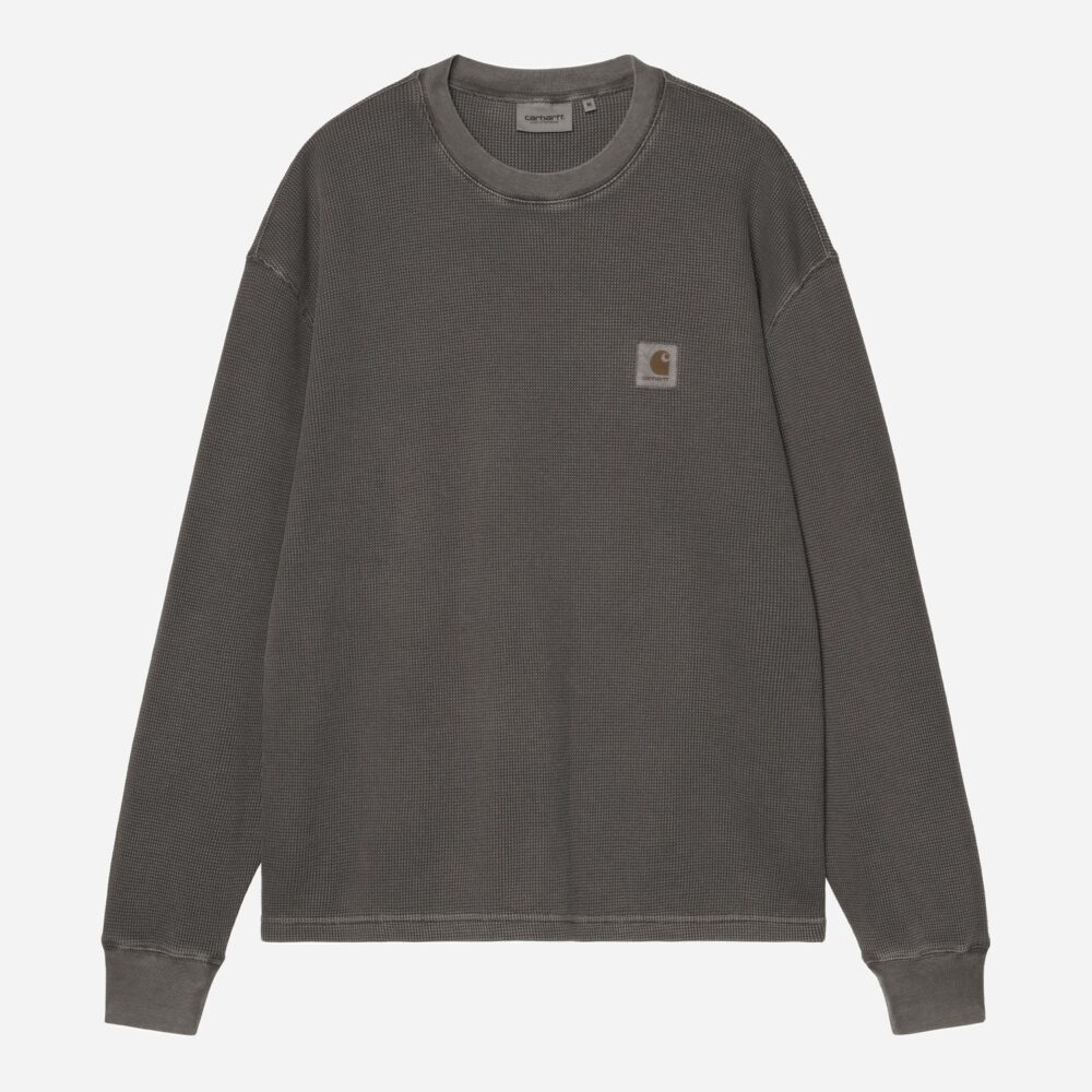 Carhartt WIP Vista Waffle Longsleeve Tee - Black/Garment Dyed