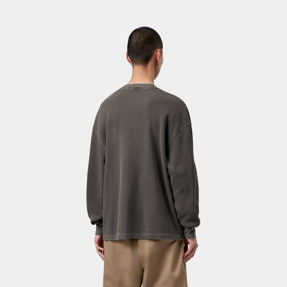 Carhartt WIP Vista Waffle Longsleeve Tee - Black/Garment Dyed
