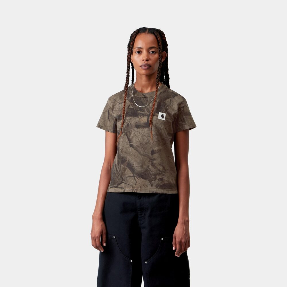 Carhartt WIP Women's Grape Picker Tee - Camo Feather Tree/Khaki/Shungite