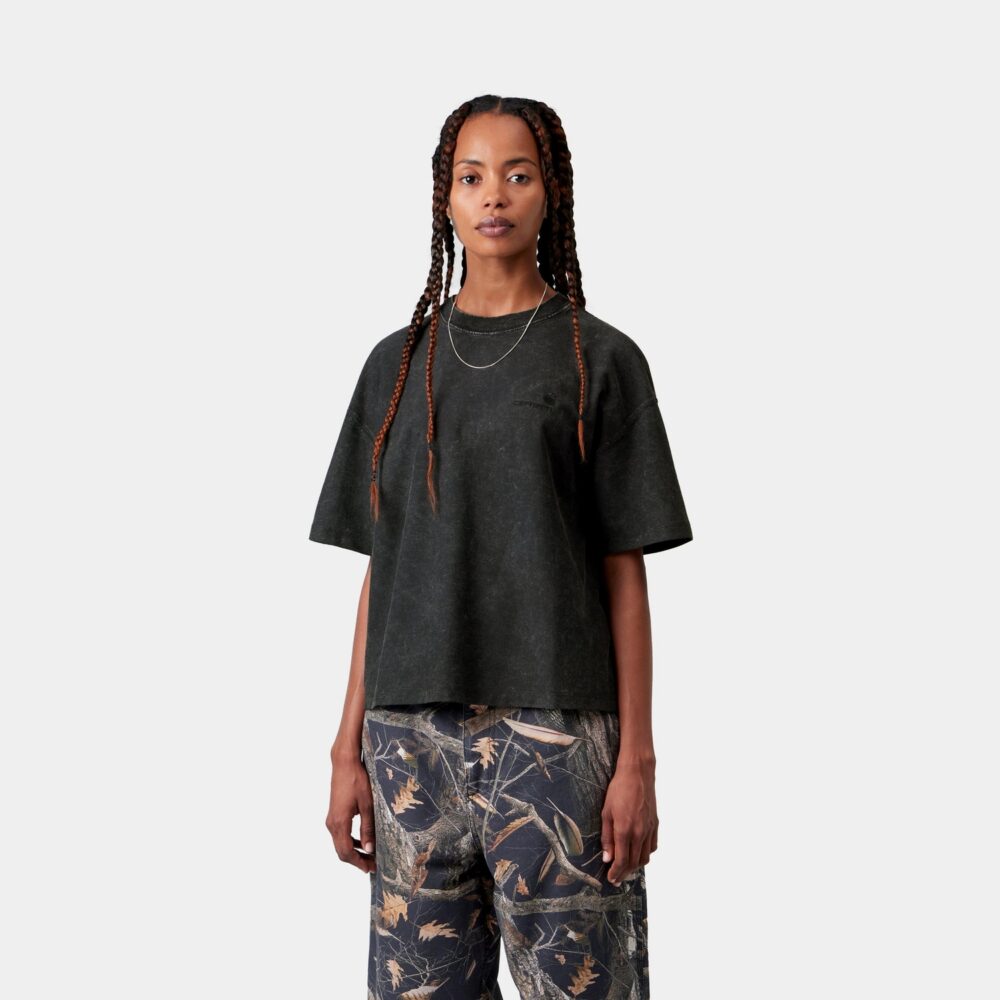 Carhartt WIP Women's Lambert Tee - Black/Moon Wash Carhartt WIP Women's Lambert Tee - Black/Moon Wash