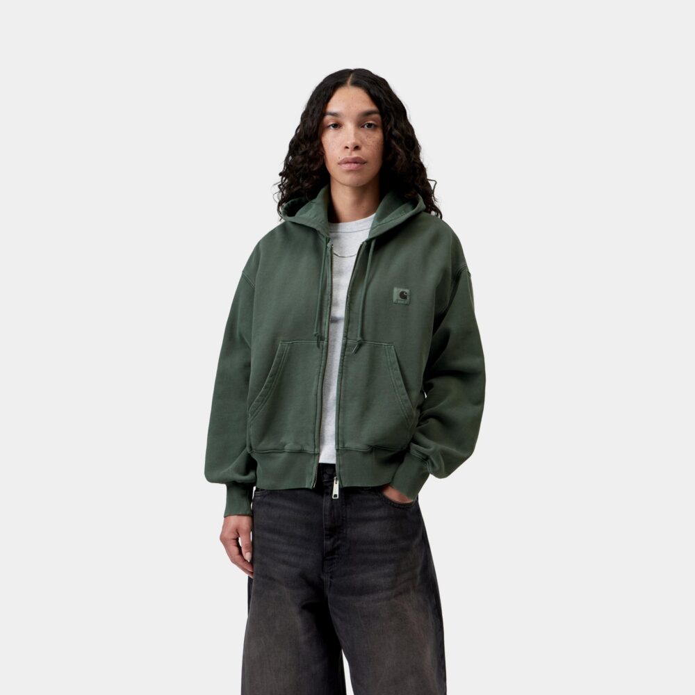 Carhartt WIP Women's Nelson Zip Hoodie - Dark Scarab/Garment Dyed Carhartt WIP Women's Nelson Zip Hoodie - Dark Scarab/Garment Dyed