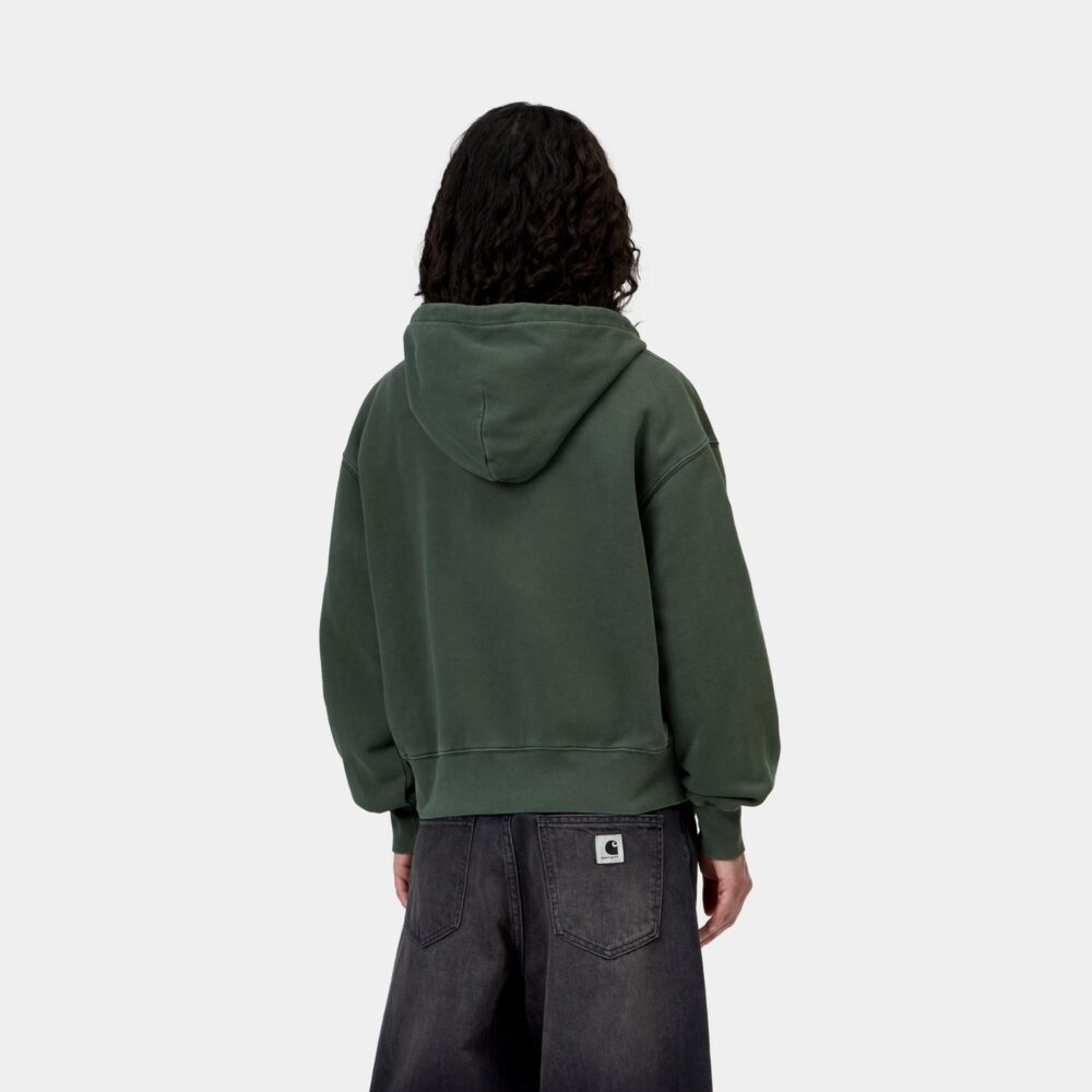 Carhartt WIP Women's Nelson Zip Hoodie - Dark Scarab/Garment Dyed Carhartt WIP Women's Nelson Zip Hoodie - Dark Scarab/Garment Dyed