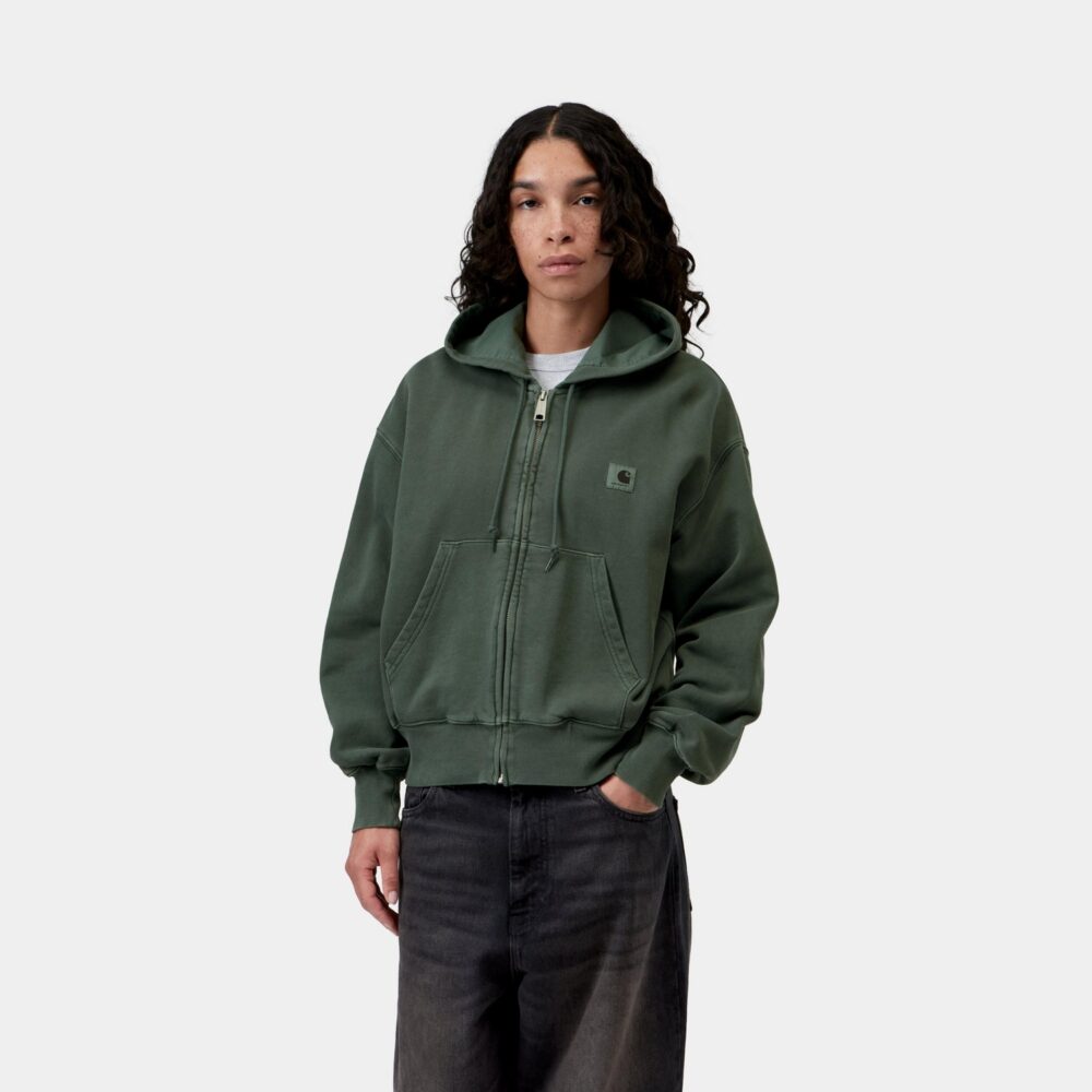 Carhartt WIP Women's Nelson Zip Hoodie - Dark Scarab/Garment Dyed Carhartt WIP Women's Nelson Zip Hoodie - Dark Scarab/Garment Dyed