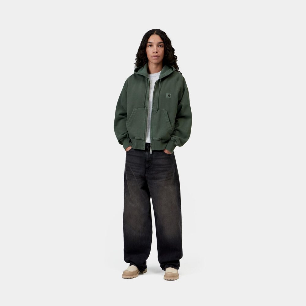 Carhartt WIP Women's Nelson Zip Hoodie - Dark Scarab/Garment Dyed