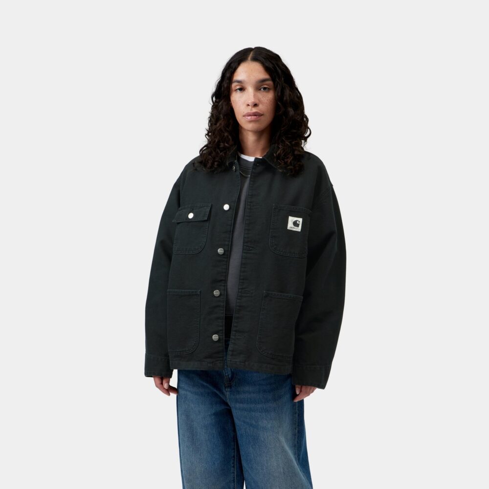 Carhartt WIP Women's OG Michigan Coat - Black/Black/Stone Canvas