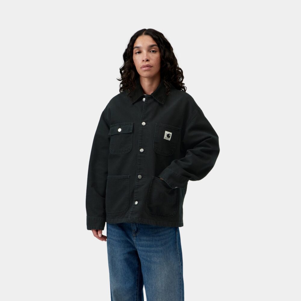 Carhartt WIP Women's OG Michigan Coat - Black/Black/Stone Canvas