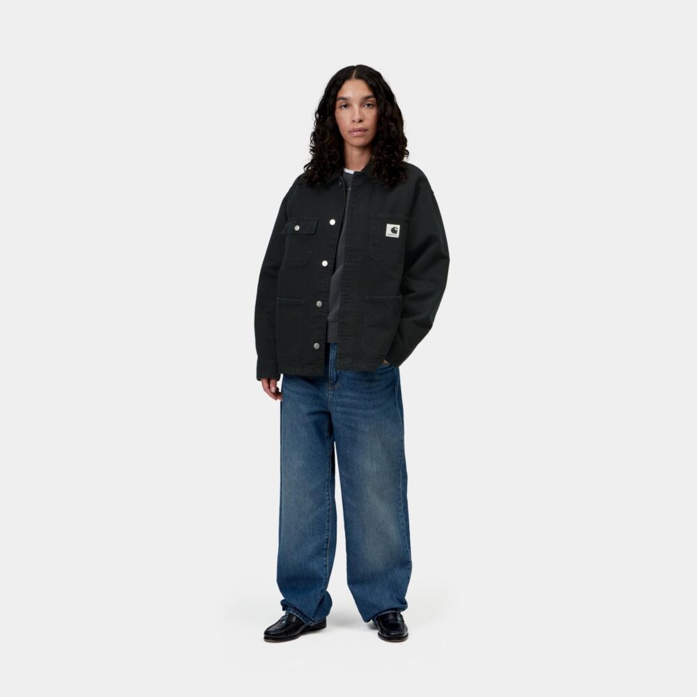 Carhartt WIP Women's OG Michigan Coat - Black/Black/Stone Canvas