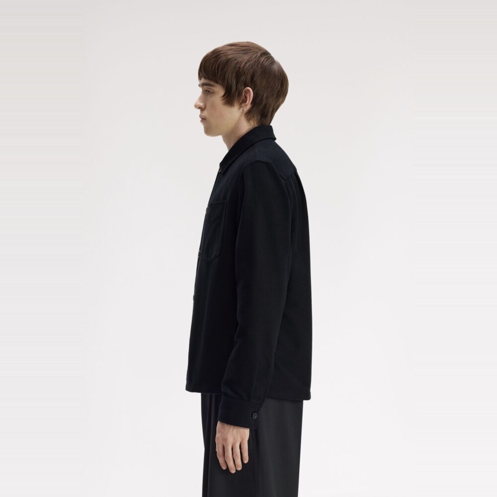 Fred Perry Brushed Twill Overshirt - Black Fred Perry Brushed Twill Overshirt - Black