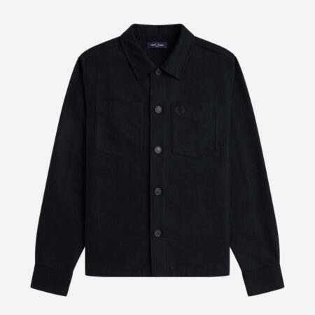 Fred Perry Brushed Twill Overshirt - Black