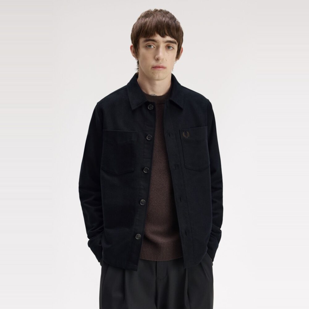 Fred Perry Brushed Twill Overshirt - Black Fred Perry Brushed Twill Overshirt - Black