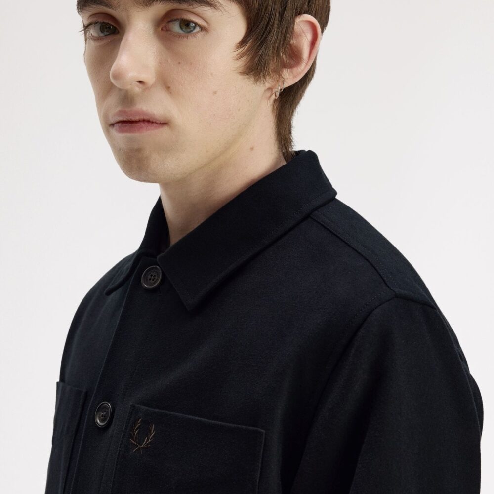 Fred Perry Brushed Twill Overshirt - Black Fred Perry Brushed Twill Overshirt - Black
