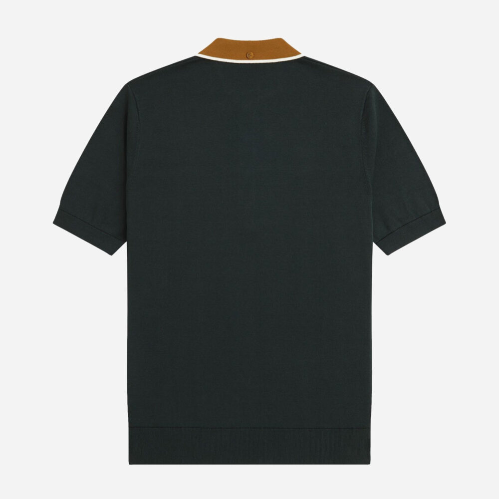 Fred Perry Cable Knit Polo - Night Green Fred Perry Cable Knit Polo - Night Green