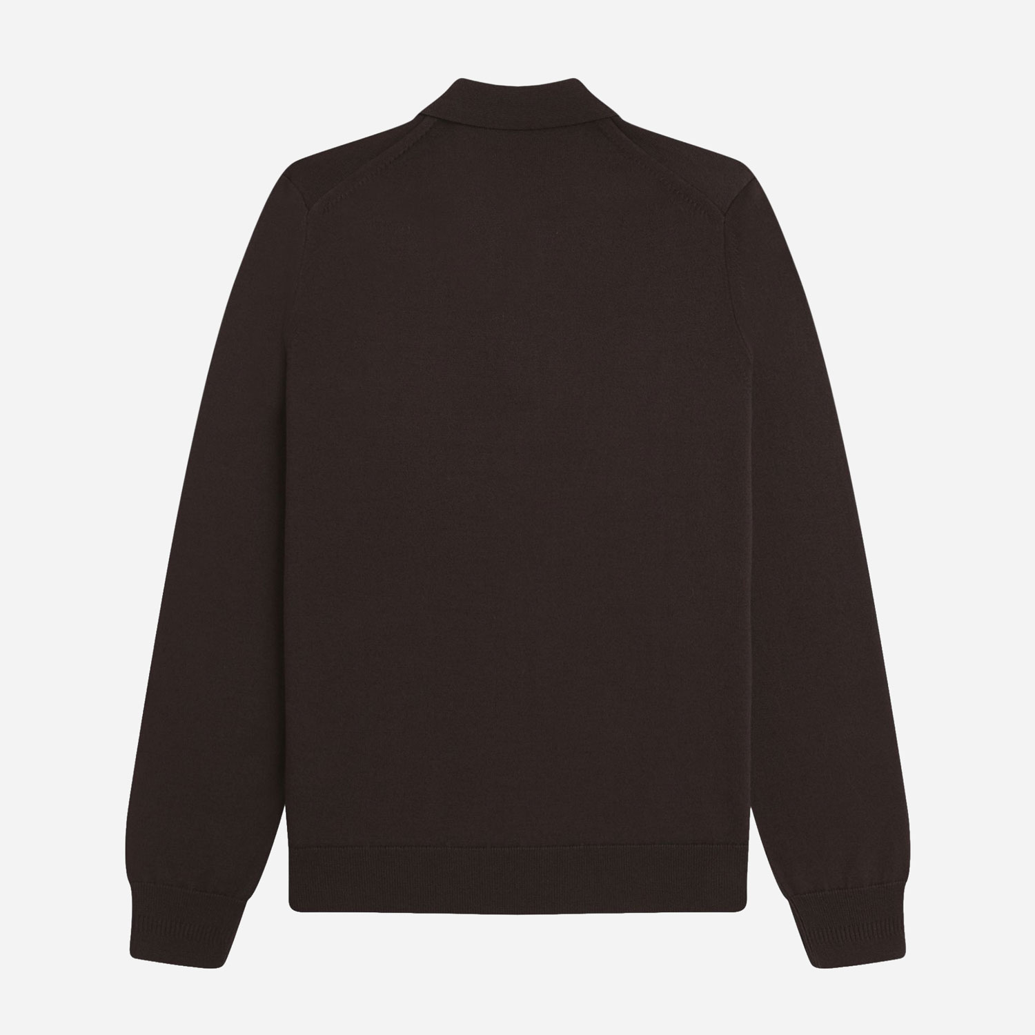 Fred Perry Classic Knitted Longsleeve Polo - Rich Brown