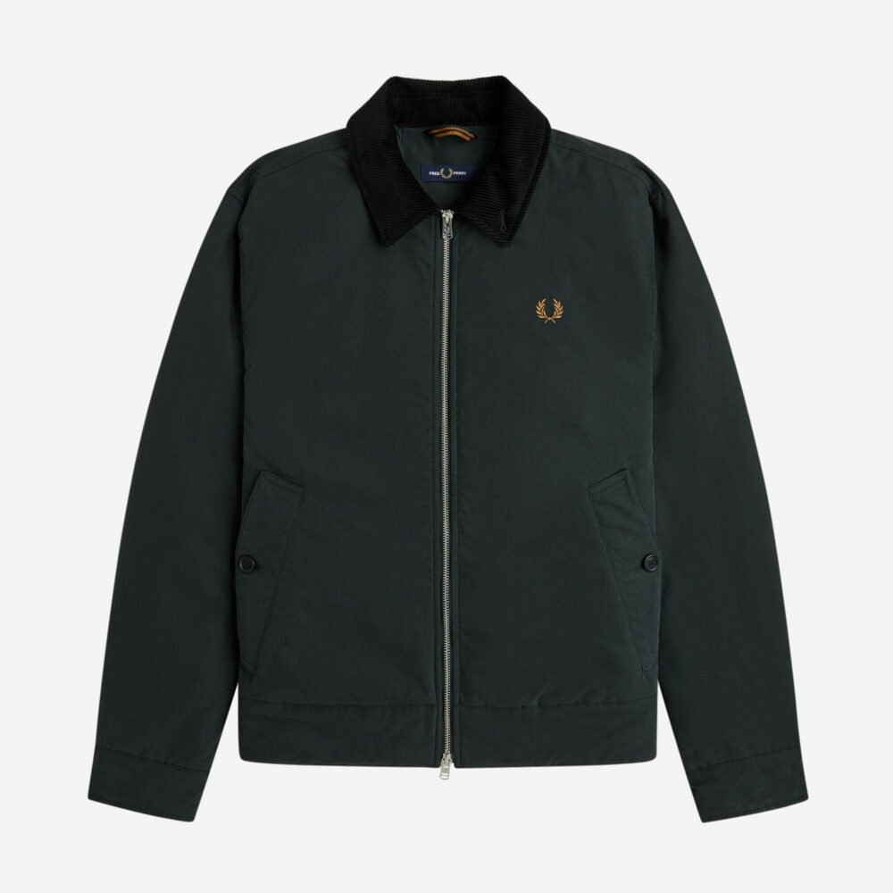 Fred Perry Cotton Caban Jacket - Night Green