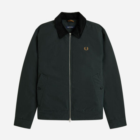 Fred Perry Cotton Caban Jacket - Night Green Fred Perry Cotton Caban Jacket - Night Green