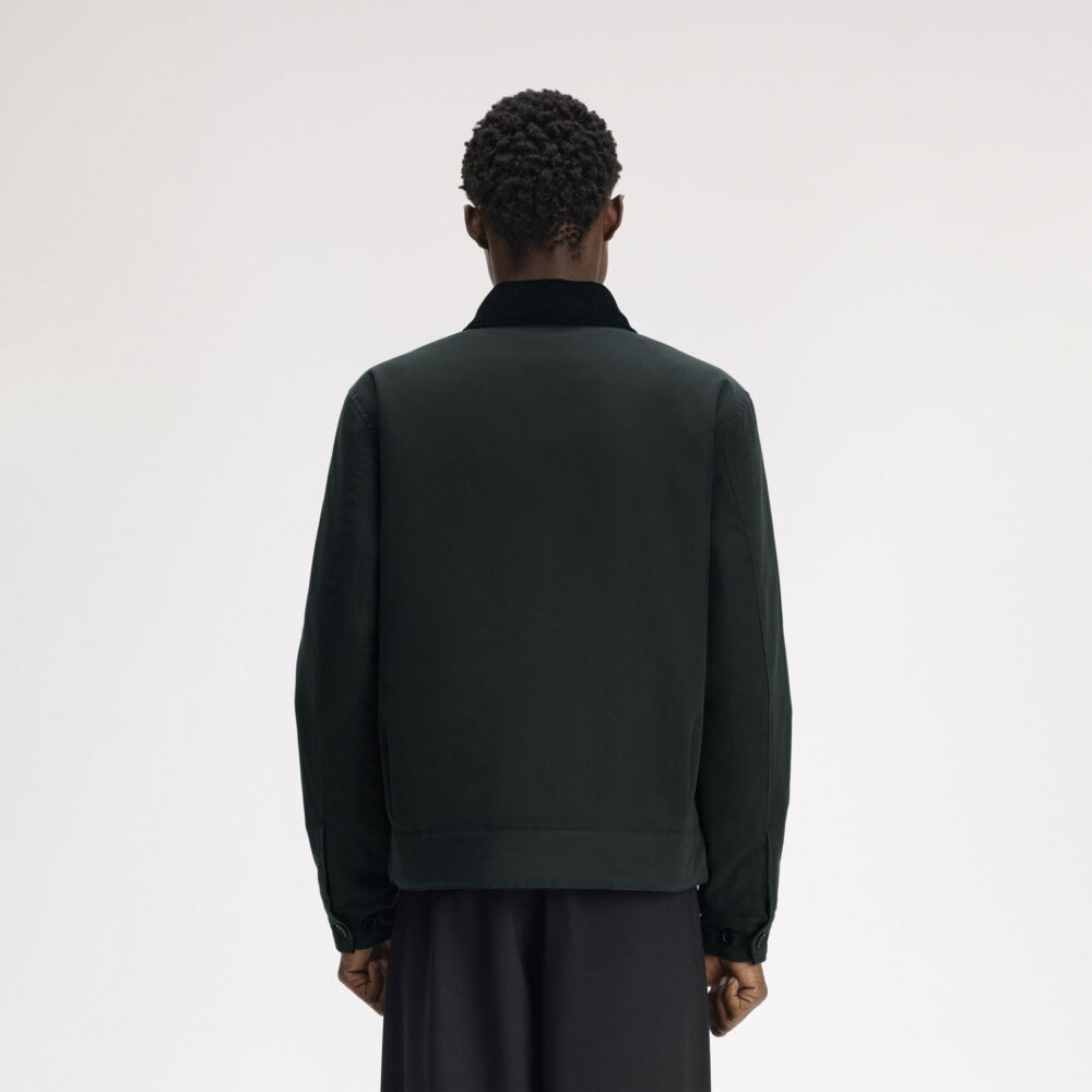 Fred Perry Cotton Caban Jacket - Night Green