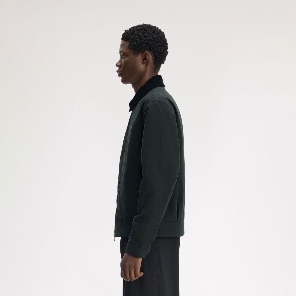 Fred Perry Cotton Caban Jacket - Night Green