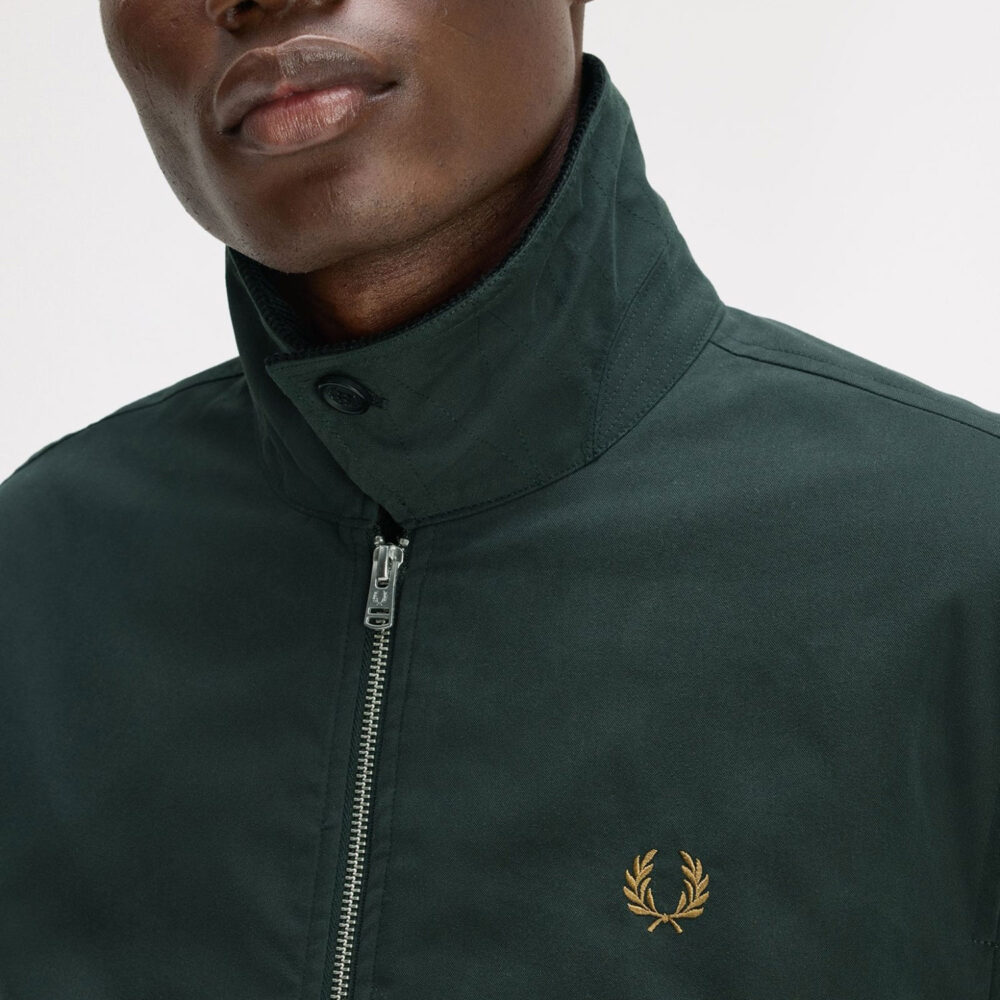 Fred Perry Cotton Caban Jacket - Night Green