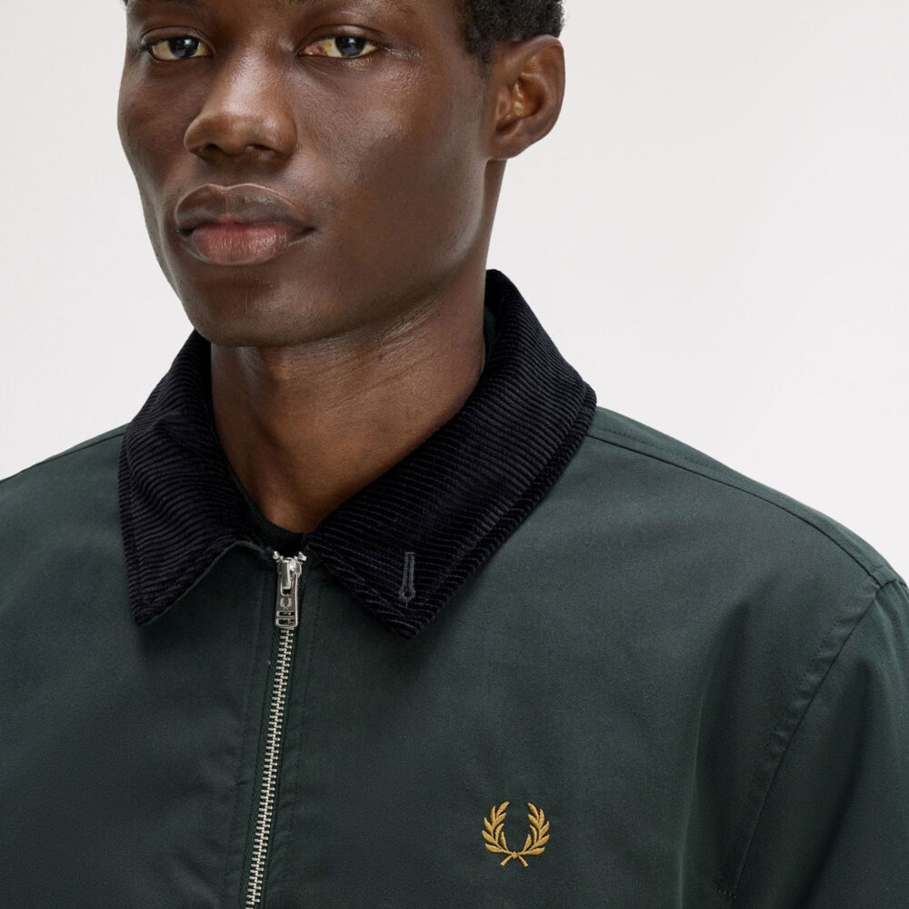 Fred Perry Cotton Caban Jacket - Night Green