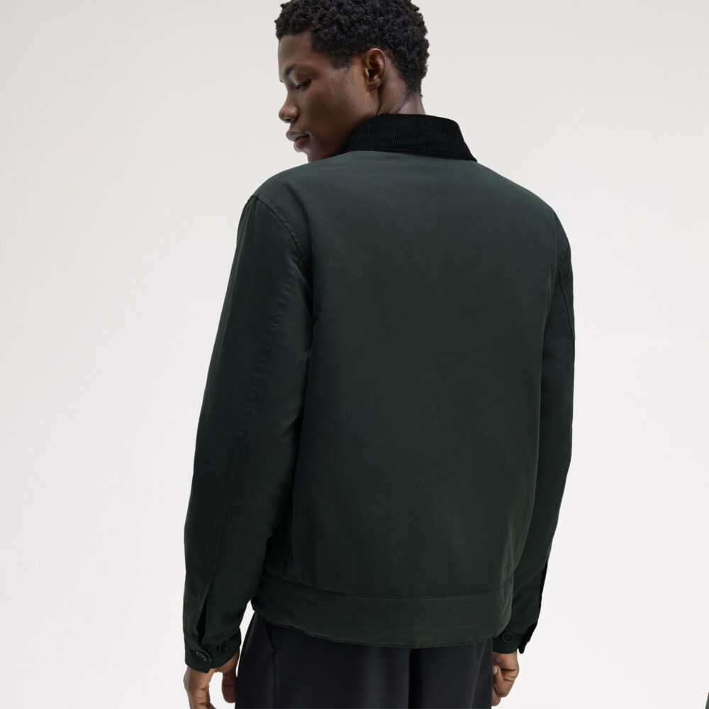 Fred Perry Cotton Caban Jacket - Night Green