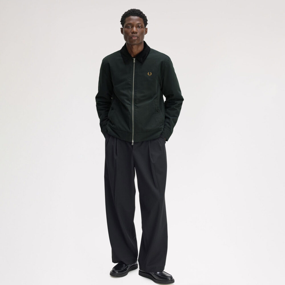 Fred Perry Cotton Caban Jacket - Night Green