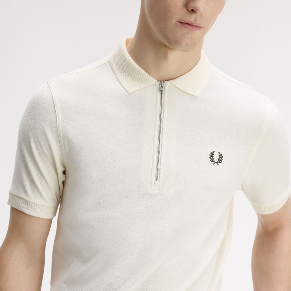 Fred Perry Crepe Pique Polo - Ecru