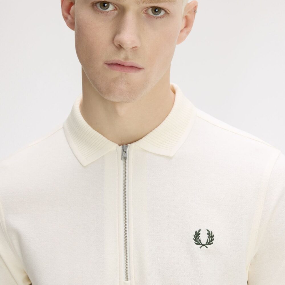 Fred Perry Crepe Pique Polo - Ecru