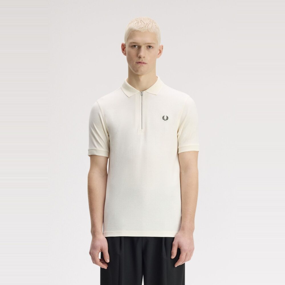 Fred Perry Crepe Pique Polo - Ecru