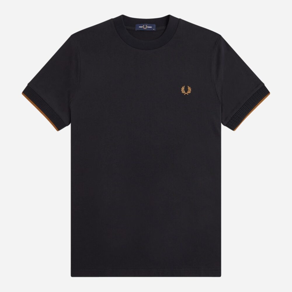 Fred Perry Mesh Cuff Tee - Black