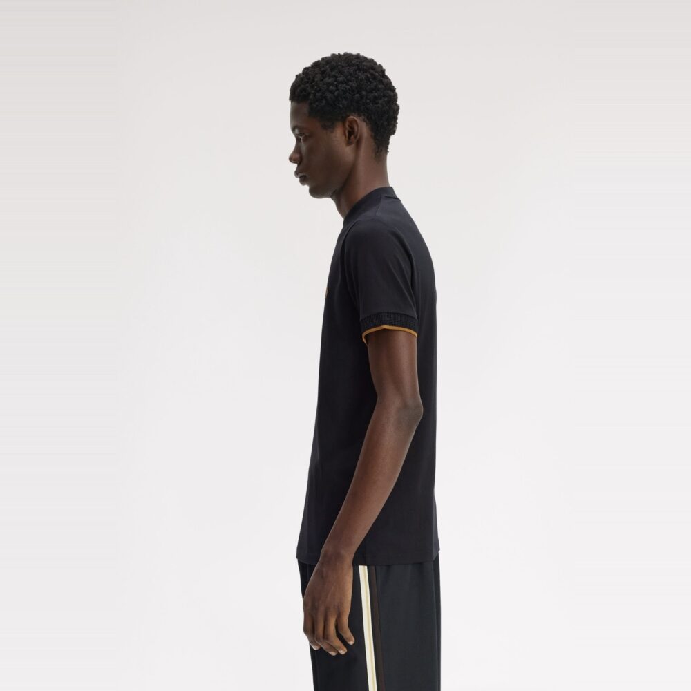 Fred Perry Mesh Cuff Tee - Black