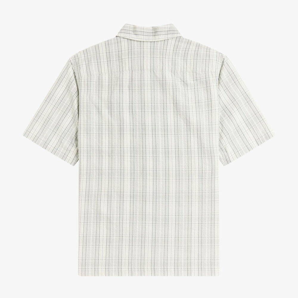 Fred Perry Seersucker Check Short Sleeve Shirt - Ecru